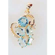 Кулон с голубым фианитом "Млечный путь"