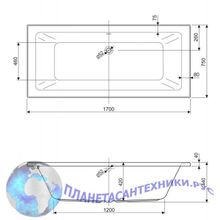 Акриловая ванна CEZARES PLANE MINI 170х75х42