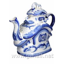 Чайник "Дом". Гжельский фарфор. арт. 1826
