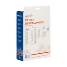 E-03 4 Мешки-пылесборники Euroclean синтетические для пылесоса, 4 шт
