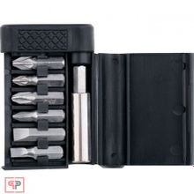 SPARTA Набор бит, магнитный адаптер для бит, сталь 45Х, 7 предметов, пластиковый кейс Sparta