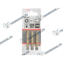 Оснастка для дрели шуруповерта - бита Bosch "MAX grip" 2607001600, PZ3, 49мм (3шт. уп.) [132213]