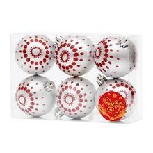 Magic-Time Набор шаров серебряный с красными точками, 6 штук, пластик (41939)