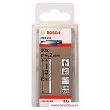 Bosch Набор 10 HSS-Co сверл 4,2 мм DIN 338 (2608585882 , 2.608.585.882)