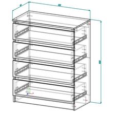 Комод с 4-мя ящиками Бетти, 800х420х1000, Черный
