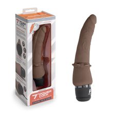 PowerCocks Коричневый анальный вибратор 7  Slim Anal Realistic Vibrator - 20 см. (коричневый)