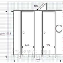 Перегородки сантехнические для туалетов на 2 двери