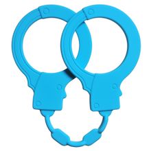 Lola toys Голубые силиконовые наручники Stretchy Cuffs Turquoise (голубой)