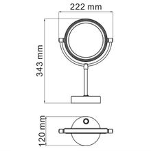 WasserKRAFT Зеркало увеличительное K-1005 с LED-подсветкой