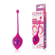 Розовый вагинальный шарик Cosmo с хвостиком Розовый