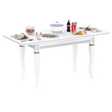 Дубодел Стол Роял 1 Р, цвет RAL9003 плотное окрашивание, патинирование в цвет серебро только по резьбе ID - 288787