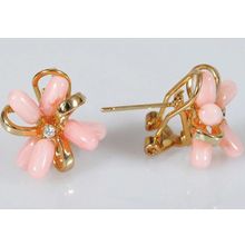 Серьги с кораллом "6 трубочек"