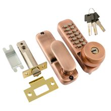 Замок дверной кодовый НОРА-М 370 с фикс. медь старая