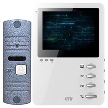 Ctv Комплект видеодомофона CTV CTV-DP1400M Белый Черный память 250 фото кадров