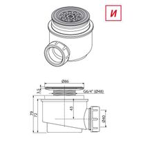 Сифон для душевого поддона AlcaPlast A47CR-50