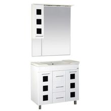 Misty Зеркальный шкаф Кармен 80 L черное стекло