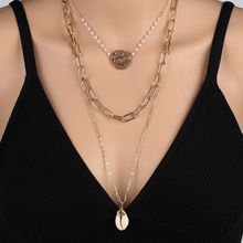 Многослойное колье "Ракушка" (арт. 77055-1)