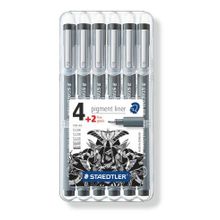 Набор капиллярных ручек Pigment liner, 6 штук (0,05 0,1 0,2 0,3 0,5 0,8мм.), цвет черный
