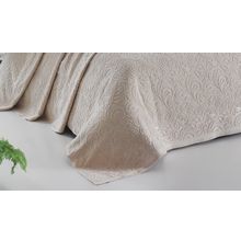 Простынь махровая "KARNA" ESRA 160x220 см цвет бежевый