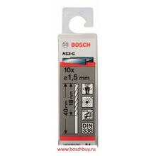 Bosch Набор 10 сверл по металлу HSS-G 1,5 мм DIN 338 (2608595050 , 2.608.595.050)