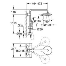 Душевая стойка Grohe Power&Soul 190 27909000