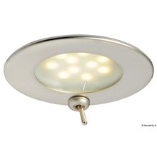 Osculati Atria LED spotlight satin finished w switch, 13.447.05