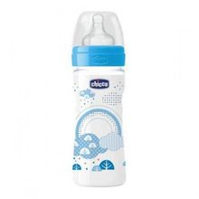 Бутылочка Chicco Well-Being Boy 2 мес.+, сил.соска, средн. поток, РР, 250 мл 310205114