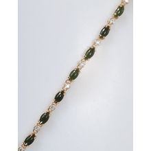 Браслет с нефритом "1 кабошон 1 циркон"