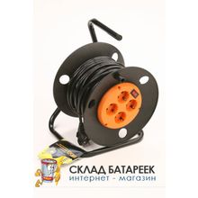 Удлинитель сетевой КРОНА КС427020 РС-4 (УР16-0001) 20м (на катушке с зем. и выкл.) 4роз. (ПВС3х1.5)