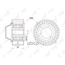 Ролик Обводной Приводного Ремня Citroen Berlingo 1.1-1.6 00-   Peugeot 206 1.1-1.6 00-   Partner 1.1-1.6 00-   + Ac LYNXauto арт. PB7119