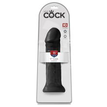 Pipedream Черный фаллоимитатор на присоске 11  Cocks - 28 см. (черный)