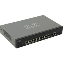 Коммутатор Cisco    SF302-08MPP-K9-EU    Управляемый коммутатор (8UTP 10   100Mbps PoE+ 2Combo 1000BASE-T   SFP)
