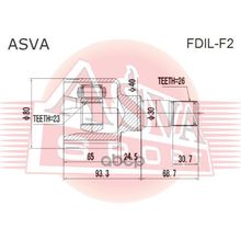 Шрус Внутренний | Лев | Ford  Focus Ii 2004< 2, 0mt Mtx75  1, 6-1, 8 At 2008-2011 23*40*2 ASVA арт. FDILF2