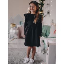 Платье с воланом черное