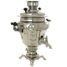 Электрический самовар 3 литра никелированный "Репа" с автоматическим отключением при закипании, арт. 130286к