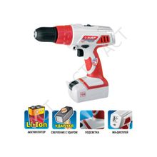 Дрель-шуруповерт ЗУБР 2-х скор.,Li-Ion,реверс,16+1,функция удара,БЗУ, 10мм, 0-350 и 0-1200об мин,1.3А ч, 18В,кейс с акс.