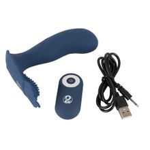 Синий вибростимулятор простаты Vibrating Butt Plug - 11,7 см. (220420)