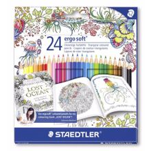 Набор цветных карандашей Ergo Soft, 24 цвета, специальное издание "Johanna Basford", картонная упаковка