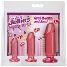 Набор розовых анальных фаллоимитаторов Crystal Jellies Anal Starter Kit Розовый