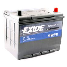 Аккумулятор автомобильный Exide Premium EA754 6СТ-75 обр. 261x173x225