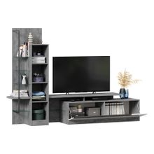 Алмаз. Любимый дом Кёльн Тумба под ТВ (Метрополитан Грей Белый)