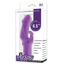 NMC Фиолетовый вибратор с клиторальным отростком MATES FANTASY RECHARGE VIBRATOR - 17 см.