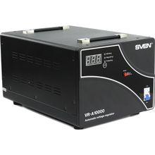 Стабилизатор SVEN    VR-A 10000 Black    (вх.140-275V, вых.198-253V, 6000W, клеммы для подключения)