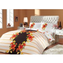 Комплект постельного белья 2 спальное (180x220) ранфорс "DREAM", коричневый, 100% Хлопок