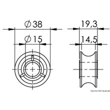 Osculati Simple sheave for deck organizer, 68.991.00