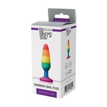 Разноцветная анальная втулка RAINBOW ANAL PLUG SMALL - 11 см. (225739)