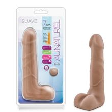 Blush Novelties Кофейный фаллоимитатор с мошонкой Suave - 17,78 см. (кофейный)