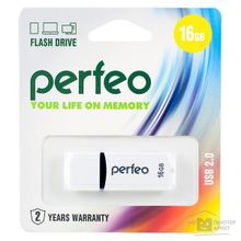 Perfeo USB Drive 16GB C02 White PF-C02W016