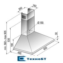 Каминная вытяжка Korting KHC 6431 W