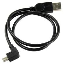 Кабель USB 2.0 Am=>micro B - 0.5 м, угловой, черный, Orient MU-205B2